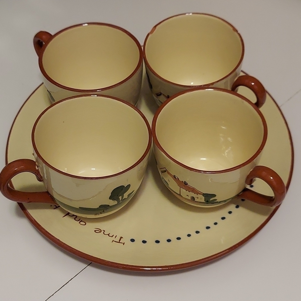 Set of 4 Sandwich plate and Cup